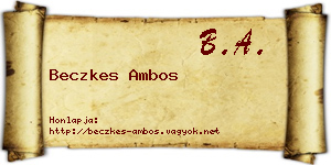 Beczkes Ambos névjegykártya